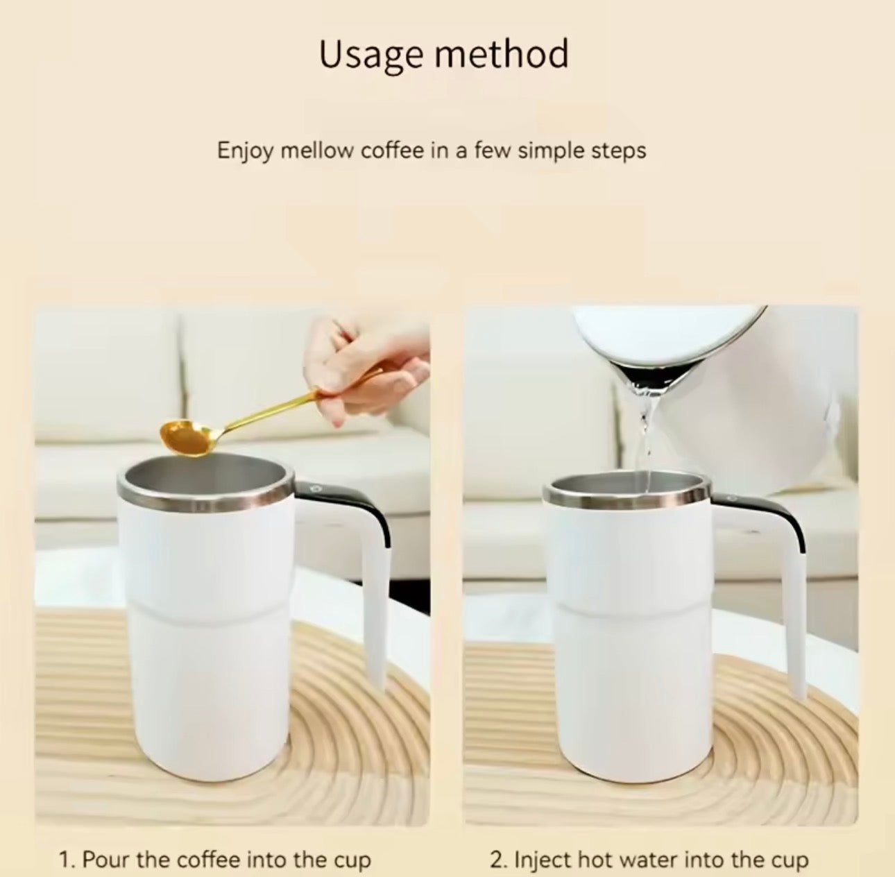 LuxeMix™ Smart Self-Stirring Temperature Display Mug