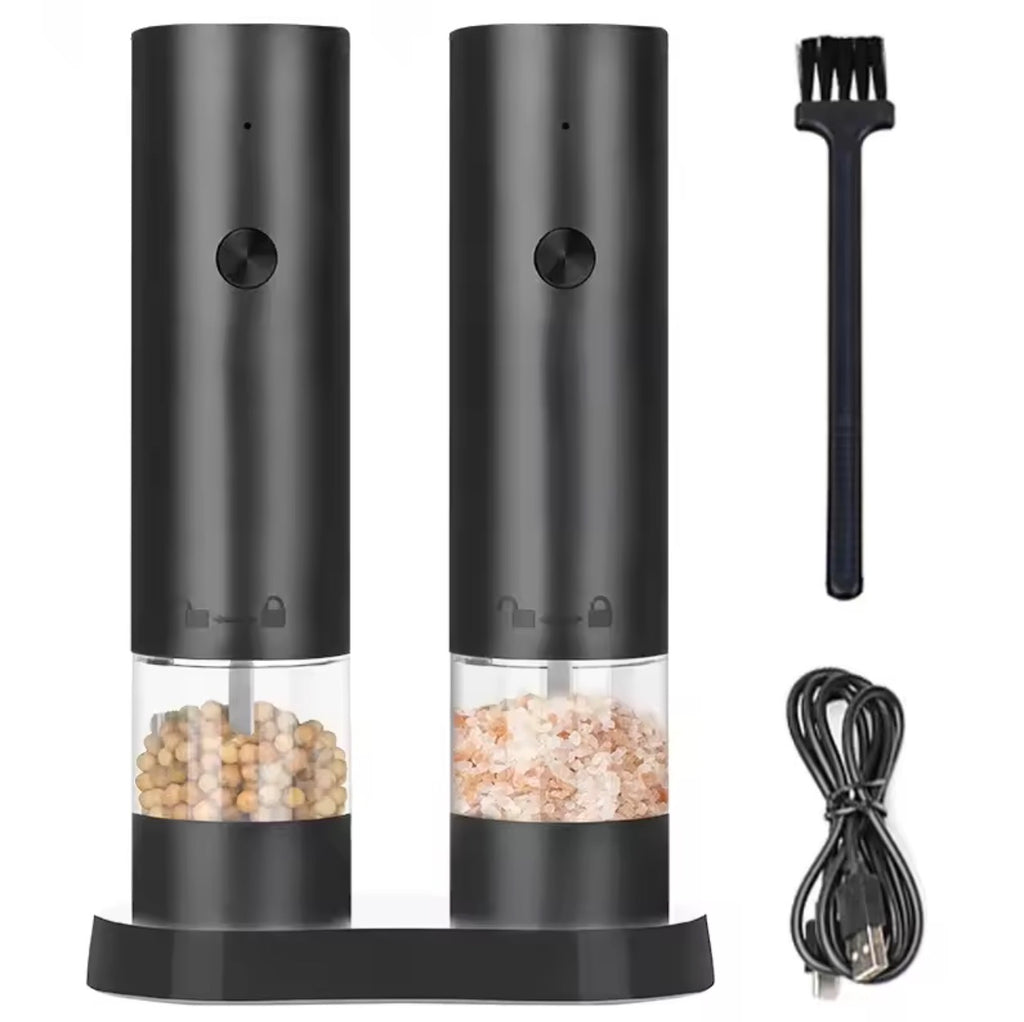 USB Rechargeable Electric Salt & Pepper Grinder – Adjustable Coarseness