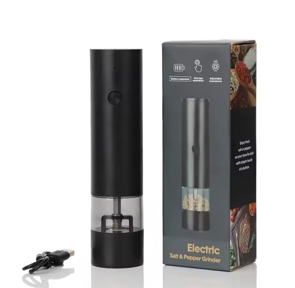 USB Rechargeable Electric Salt & Pepper Grinder – Adjustable Coarseness