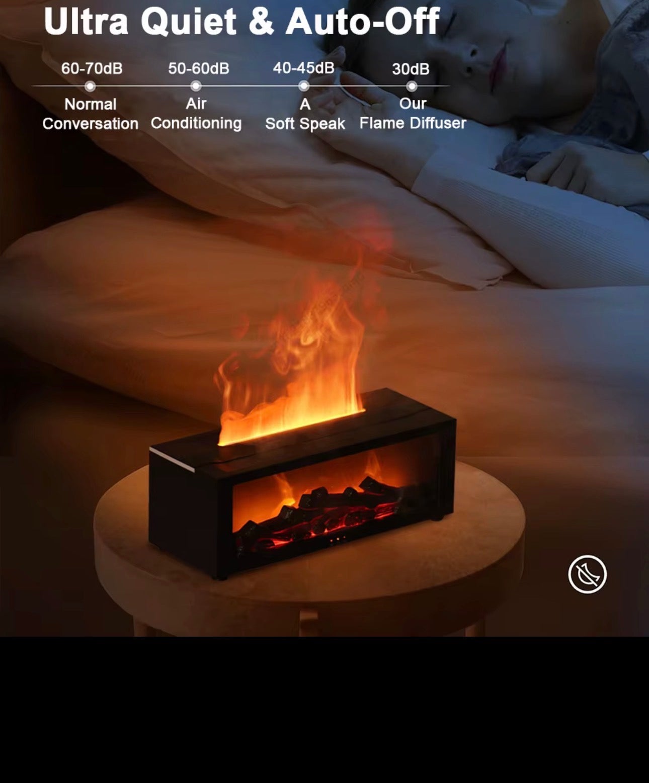 Flame Aroma Humidifier – LED Fireplace Essential Oil Diffuser