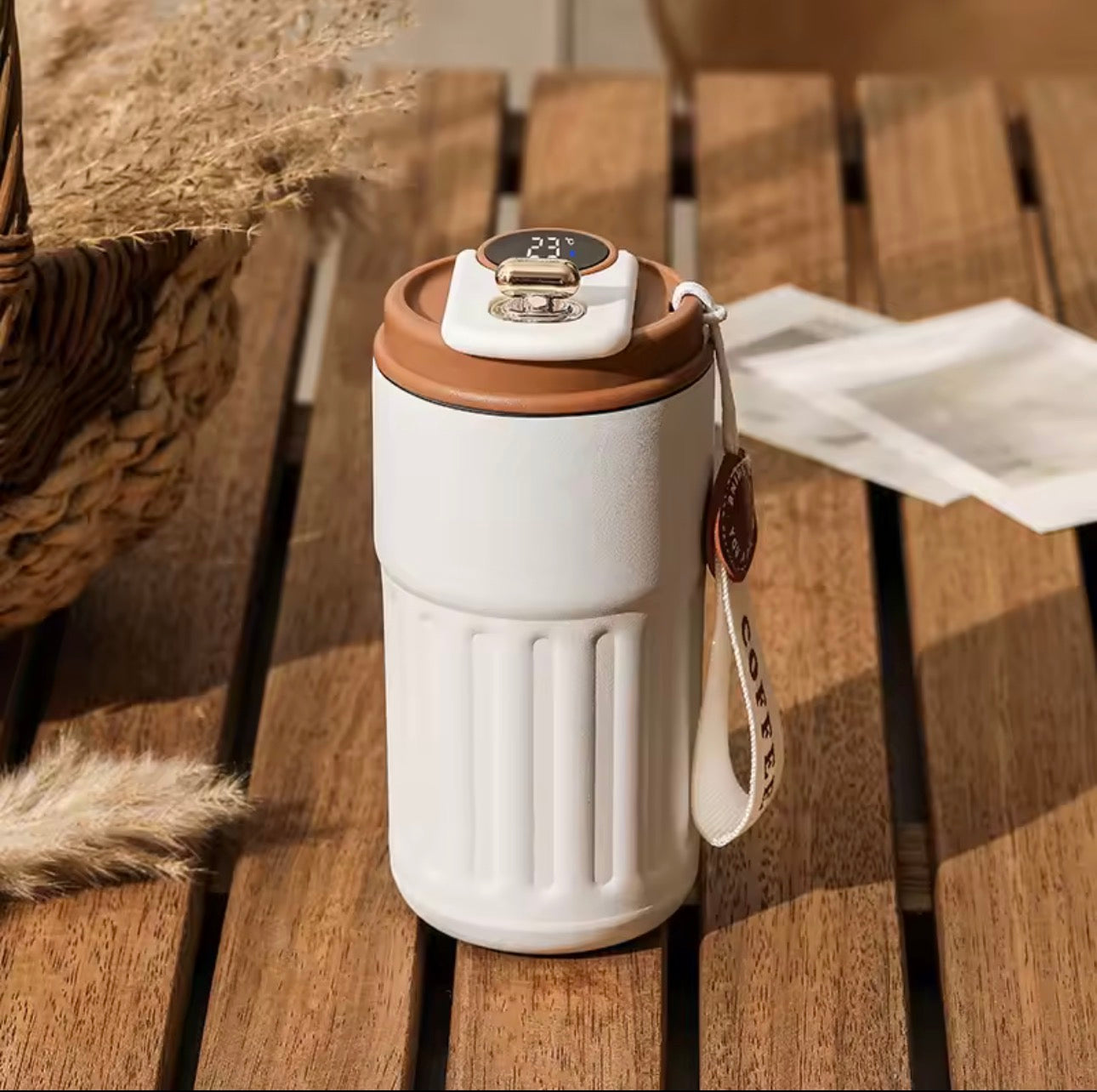 Smart Temperature Display Travel Mug | 450ml Insulated Coffee Cup