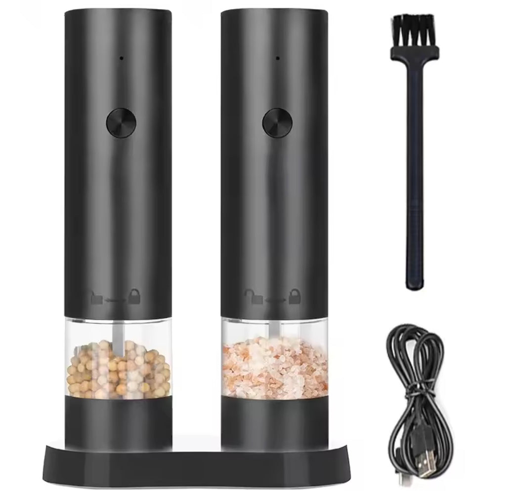 USB Rechargeable Electric Salt & Pepper Grinder – Adjustable Coarseness