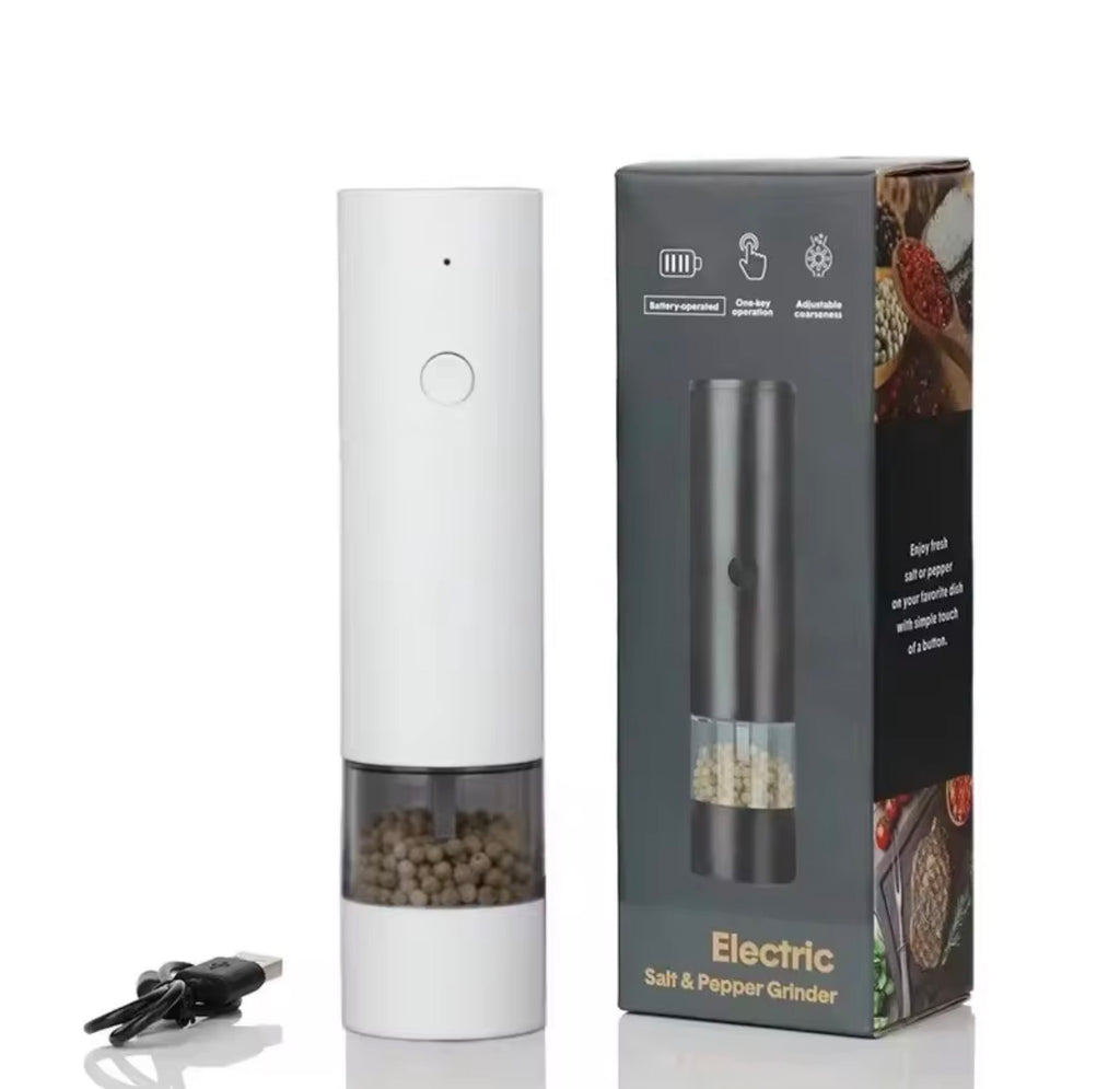 USB Rechargeable Electric Salt & Pepper Grinder – Adjustable Coarseness