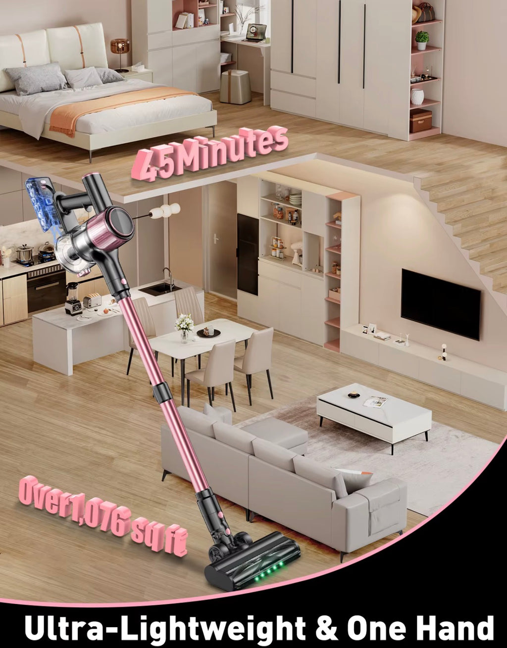 LuxeNova™ Cordless 10-in-1 Stick Vacuum Cleaner | 55kPa Powerful Suction