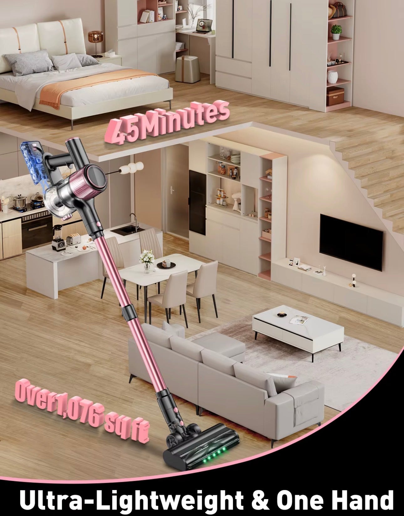 LuxeNova™ Cordless 10-in-1 Stick Vacuum Cleaner | 55kPa Powerful Suction