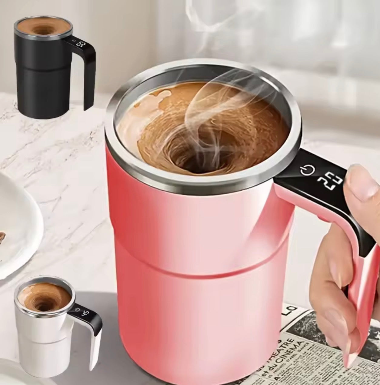 LuxeMix™ Smart Self-Stirring Temperature Display Mug