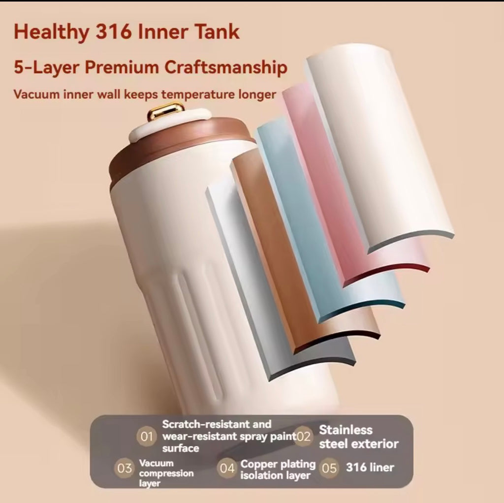 Smart Temperature Display Travel Mug | 450ml Insulated Coffee Cup