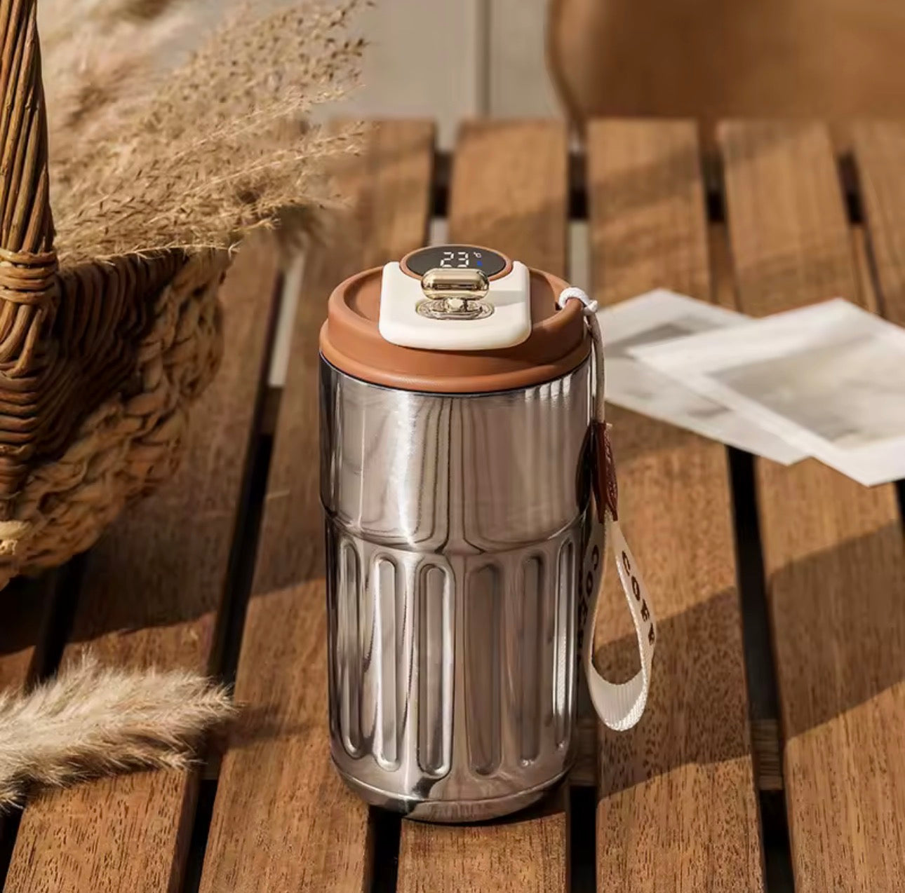 Smart Temperature Display Travel Mug | 450ml Insulated Coffee Cup