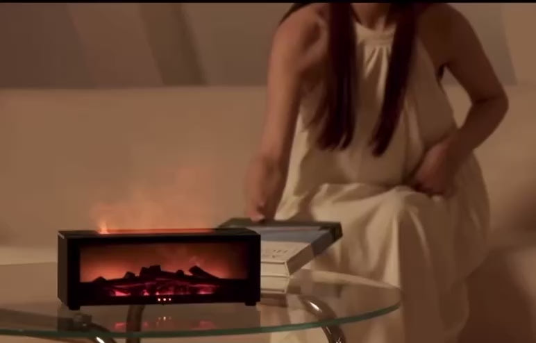 Flame Aroma Humidifier – LED Fireplace Essential Oil Diffuser